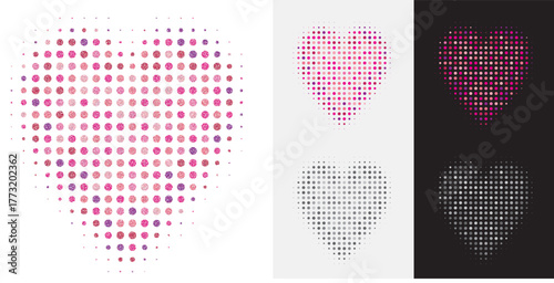 カラフルなハート、アイキャッチ画像　白バックのタグ