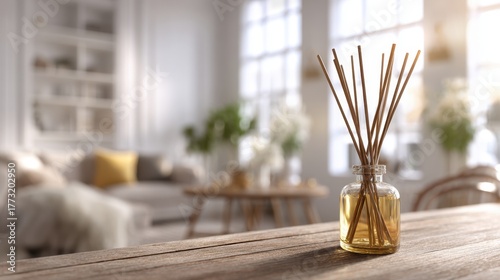 Close-Up of Aromatic Sticks in a Modern Interior Setting