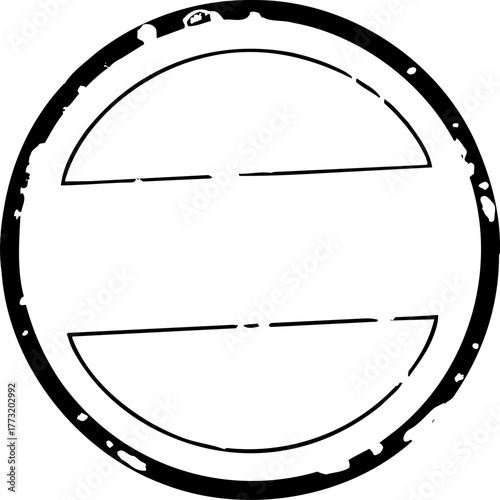 Round Worn Stamp in Black (Blank Space for Custom Text)