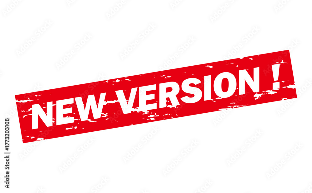 Fototapeta premium NEW VERSION ! - NEW VERSION ! text written on Red Rubber Stamp 