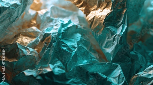 Crumpled White Paper with Intricate Patterns and Textures Close Up