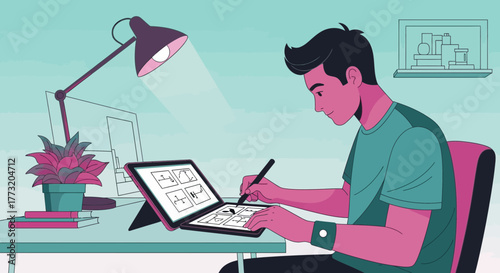 Creative Mind Sketches Ideas Designs Digital Illustration Workstation And Studio