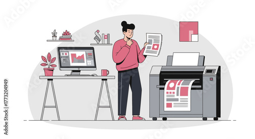 Digital Graphics Design, Printing Process, Preparing Artwork, Print Production Conceptual Image