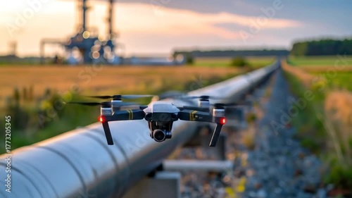 Wallpaper Mural Drone Over Pipeline. Torontodigital.ca