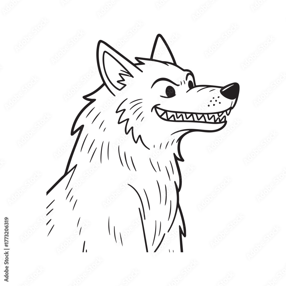 Obraz premium Cute Werewolf Outline for Creative Halloween Coloring and Drawing Fun.