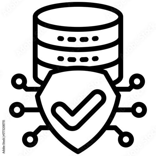 Cyber Security Icon, Mini Illustration Relate To Industry 4-0, Modern Industry. Use For Modern Concept, Ui, Ux Web And App Development.