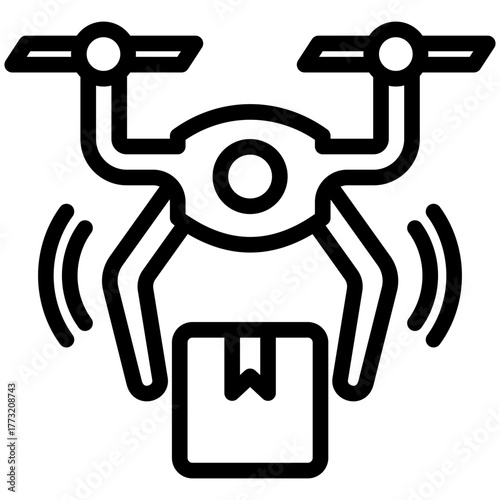 Delivery Icon, Mini Illustration Relate To Industry 4-0, Modern Industry. Use For Modern Concept, Ui, Ux Web And App Development.