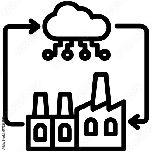 Internet Of Things Icon, Mini Illustration Relate To Industry 4-0, Modern Industry. Use For Modern Concept, Ui, Ux Web And App Development.