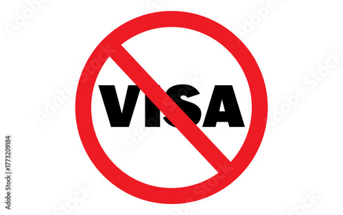 No Visa stock image, no visa ping image, vector no visa image, no visa with circle image