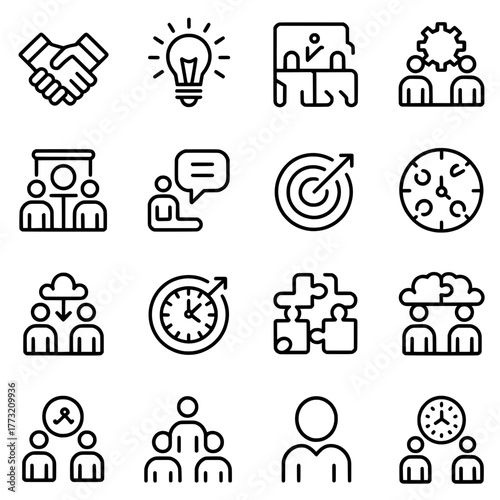 Soft Skills and Team Work Editable Stroke Line Icon Set for with Clean Pixel Perfect Designs that are Editable Scalable and Ideal for all Creative Web, Apps, Print and Branding Industries