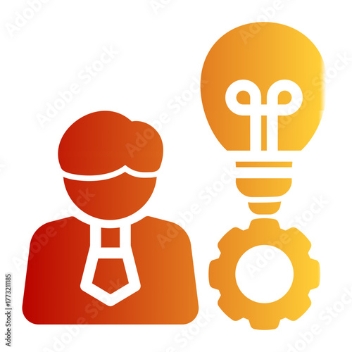 Creative Capacity Skills Development icon from the Personal Growth icon collection (Glyph Gradient Style)