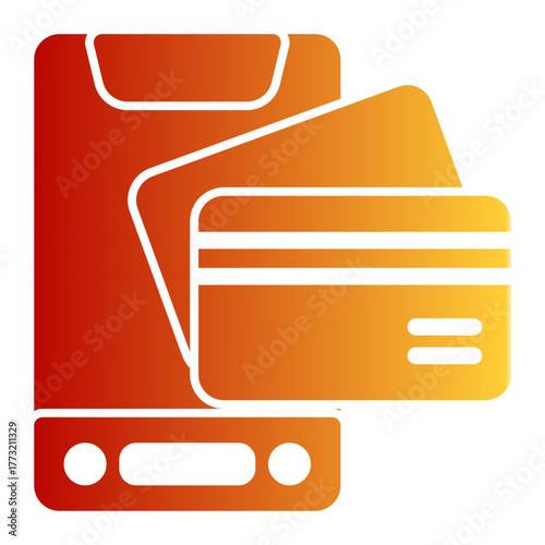 Mobile Transaction Card icon from the Personal Growth icon collection (Glyph Gradient Style)