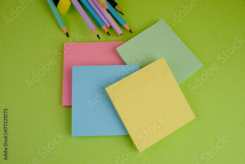 blank paper next to school tools with no word as a template for text space concept. business and education concept