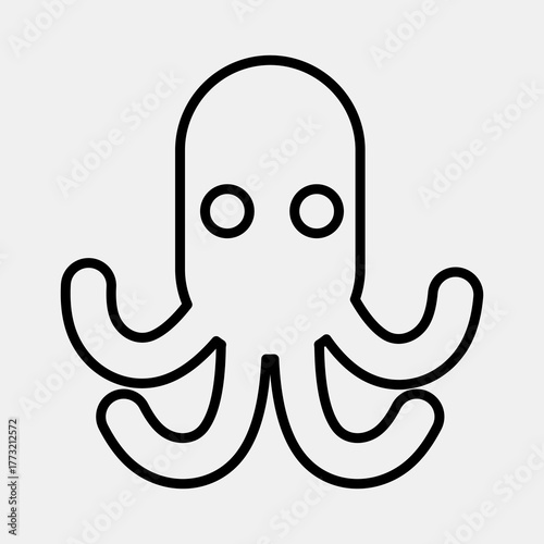 Icon octopus. Pirates theme elements. Icon in line style.