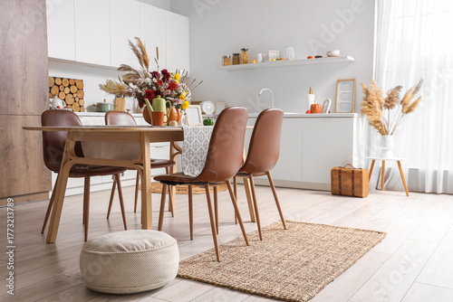 Modern kitchen interior wit...