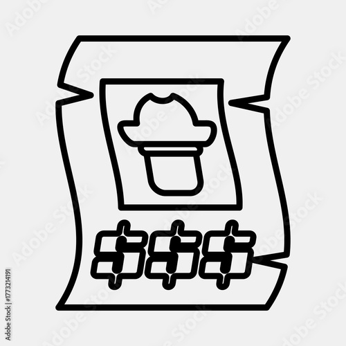 Icon wanted. Pirates theme elements. Icon in line style.