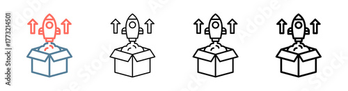 Product Launch Icon Collection Set Different Style