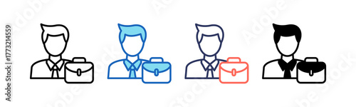 Businessman multiple icon