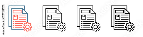 Technical Document Icon Collection Set Different Style
