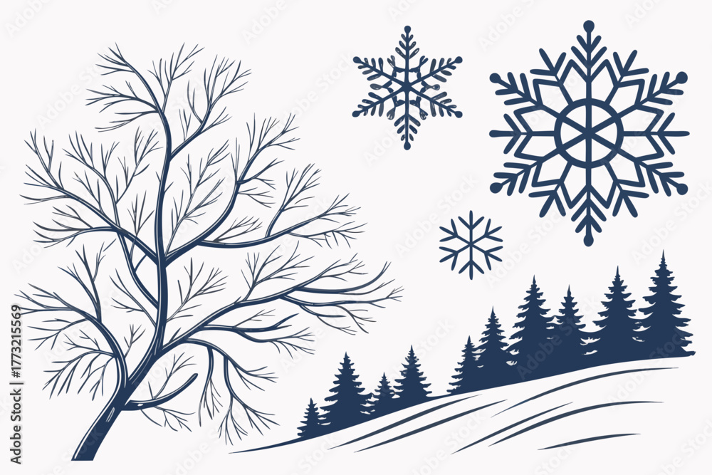 Obraz premium winter landscape with trees