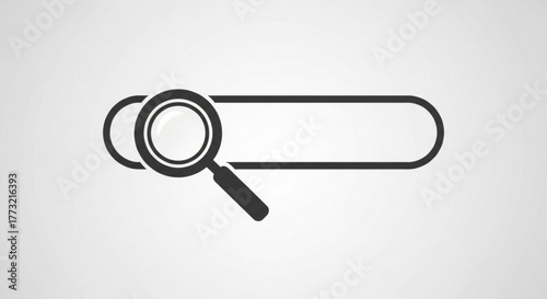 Search bar with magnifying glass perfect for website design, user interface, and online search functionality