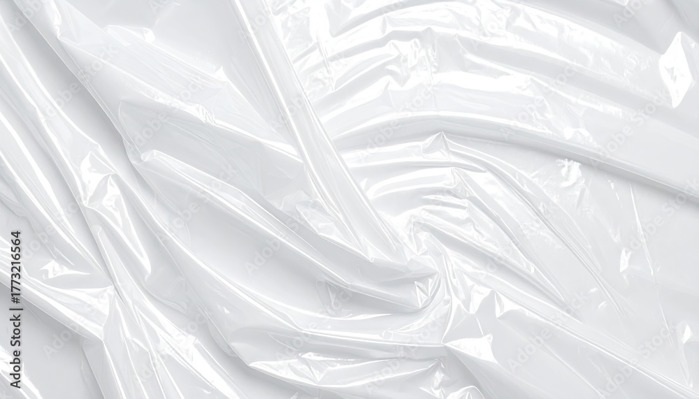 Obraz premium Shiny, white, plastic sheet; rippled with subtle reflections