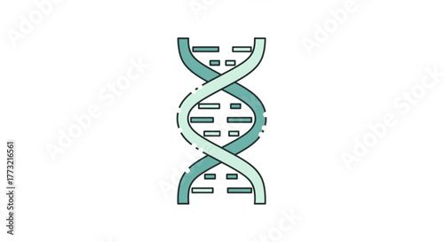 Illustration of a dna strand on a, perfect for science, genetics, or medicalthemed projects