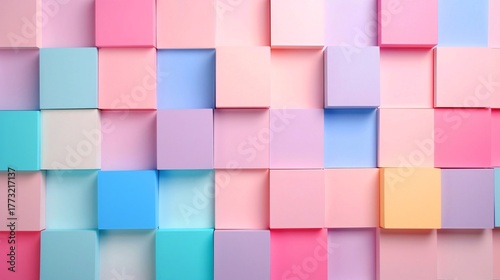 パステルカラーのブロック、カラフルな背景