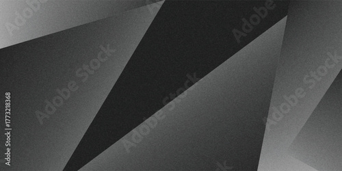 Black white abstract background. Geometric shape. Lines, triangles. 3d effect. Light, glow, shadow. Gradient. Dark grey, silver. Modern, futuristic.