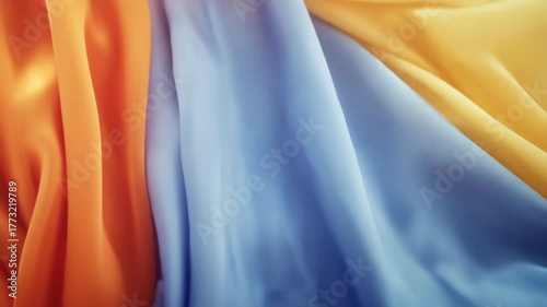 Abstract fabric display vibrant colors and flowing textile details