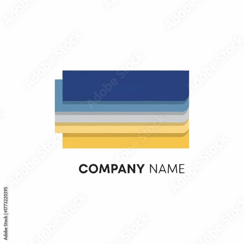 Abstract stacked layers logo design with color gradient.