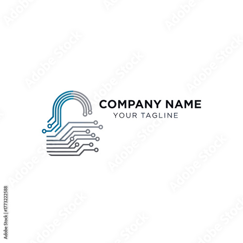 Digital security logo representing data protection and cyber safety for business.
