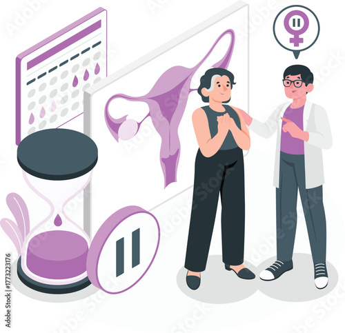 Doctor Discussing Fertility Treatment With Patient failed vector