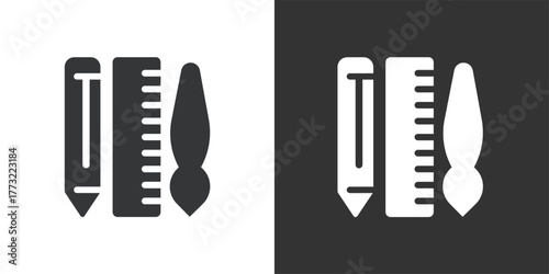 Art and Design Tools icon. Solid glyph series icon