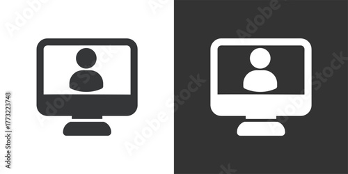 Online Classes icon. Solid glyph series icon