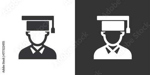 Academic icon. Solid glyph series icon