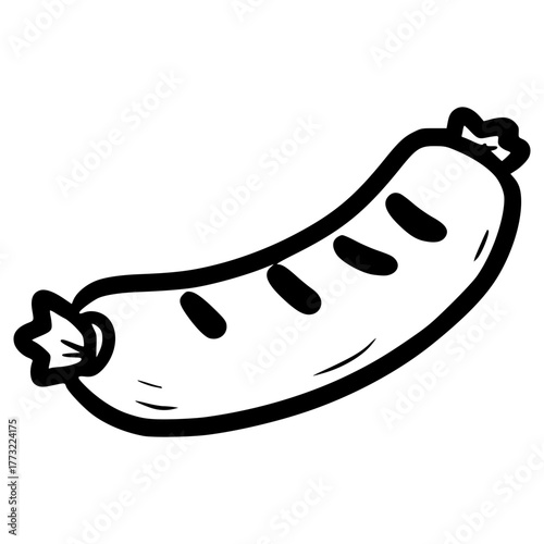 doodle sausage illustration hand drawn outline vector