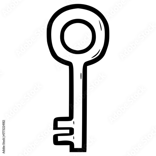 doodle key illustration hand drawn outline vector