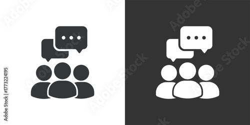 Group Discussion icon. Solid glyph series icon