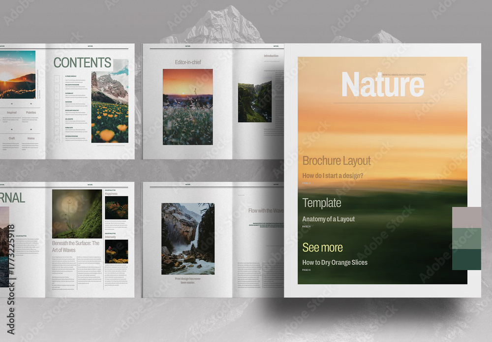 Nature Inspired Brochure Layout Stock Template | Adobe Stock