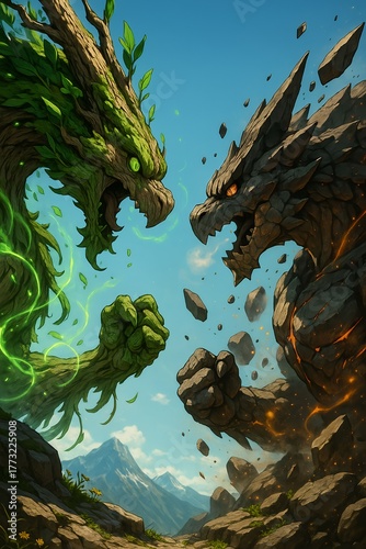 green moss on a rock