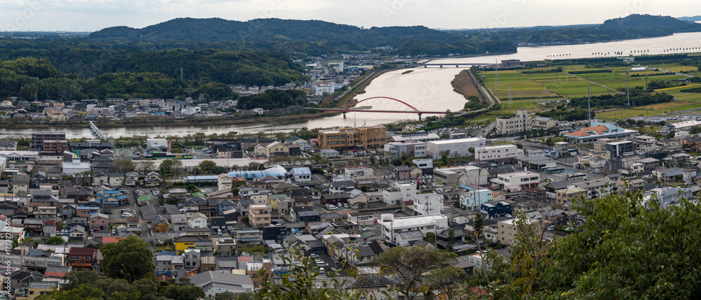 Naklejka premium 静岡県浜松市細江公園展望台パノラマ写真