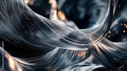 Abstract flowing lines in dark tones with bokeh effect for artistic backgrounds