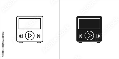 Portable music player, digital audio device, mp3 player icon