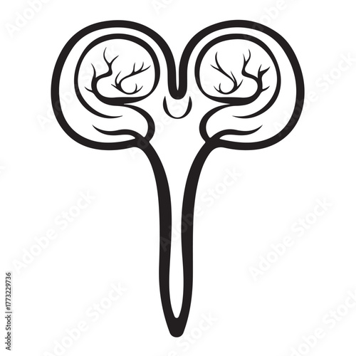 set Female reproductive icon. uterus symbol vaginal sign design illustration