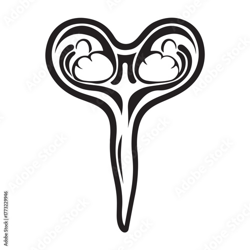 set Female reproductive icon. uterus symbol vaginal sign design illustration