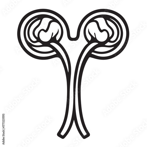 set Female reproductive icon. uterus symbol vaginal sign design illustration