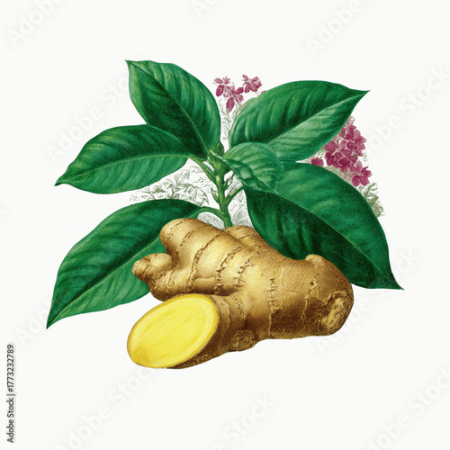 Exquisite Botanical Ginger Plant with Pink Flowers