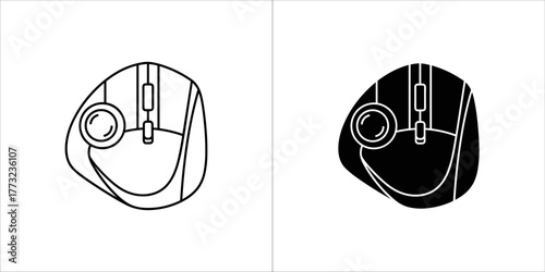 Two versions of a computer mouse illustration on