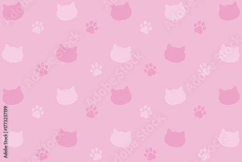 猫柄の背景イラスト（ピンク）